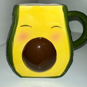 Green Smiling Avocado Figural Mug, 18 oz.